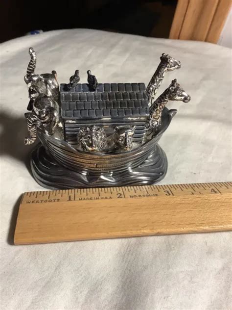 Wallace Silversmiths Noah's Ark Music Box Brahms' Lullaby Gift 